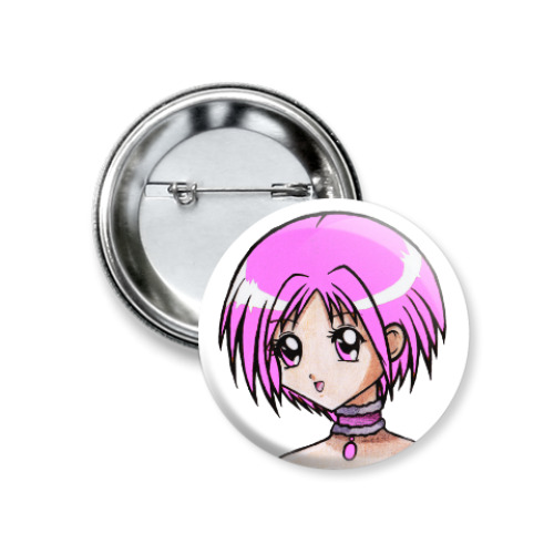 Значок 37мм с принтом Аниме девочка