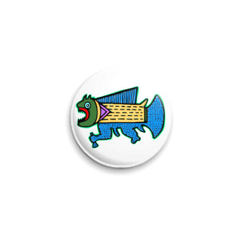 Значок 25мм с принтом Рыбка