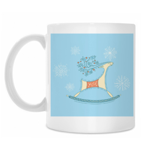 Кружка с принтом Снежный олень