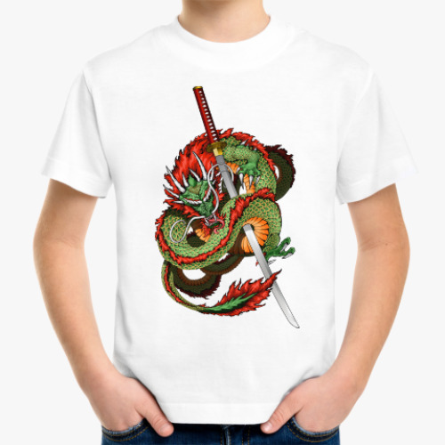 Детская футболка с принтом Дракон