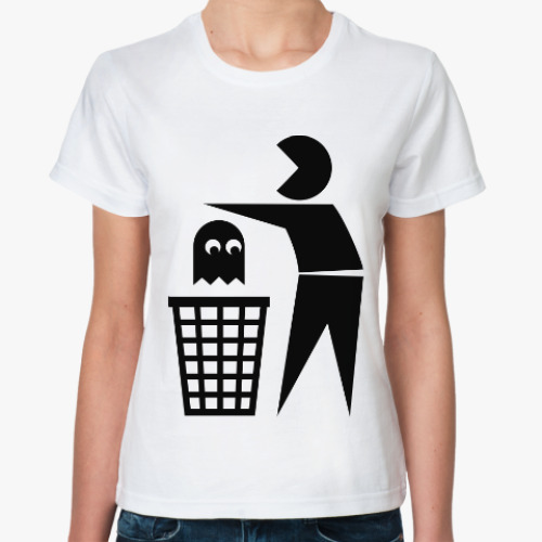 Классическая футболка с принтом Пакман