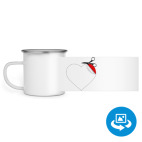 Кружка металлическая белая (круговая запечатка)