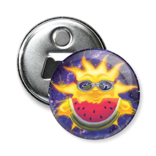 Магнит-открывашка с принтом Солнечный арбуз