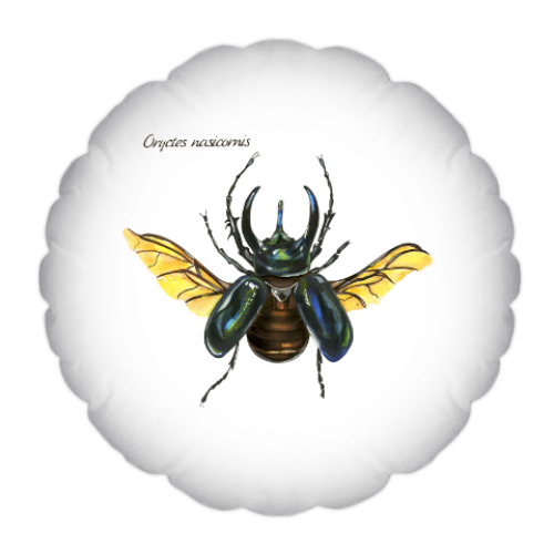 Подушка с принтом Oryctes nasicornis