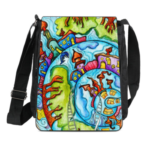 Сумка-планшет с принтом сказочный мир