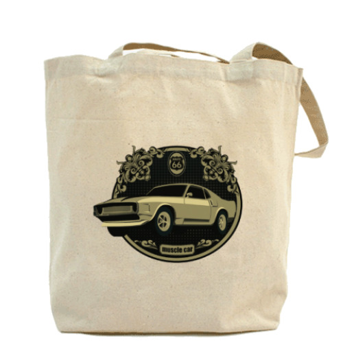 Сумка шоппер с принтом Muscle car