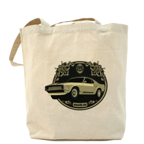 Сумка шоппер с принтом Muscle car