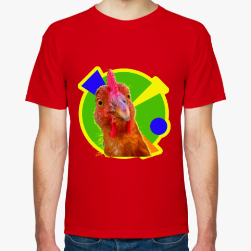 Футболка с принтом Удивленная птица