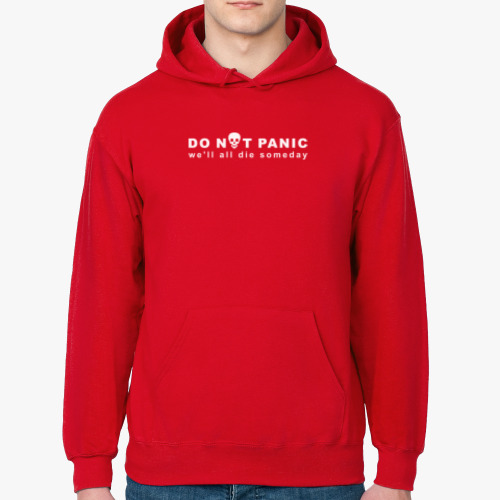 Толстовка худи с принтом Do not panic. We all die