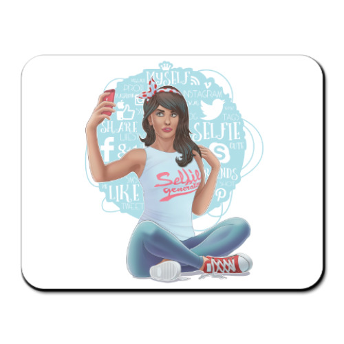 Коврик для мыши с принтом Селфи