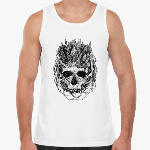 Майка с принтом 'Череп в ветвях'