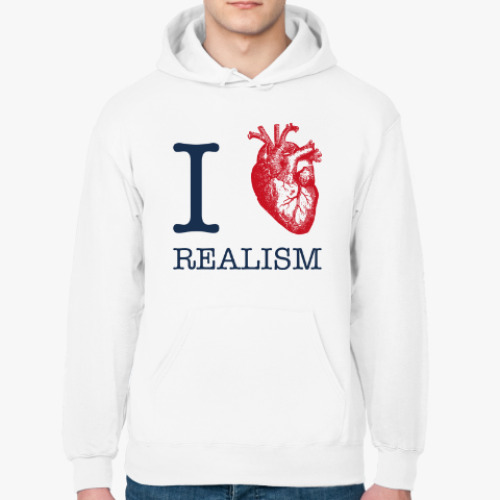 Толстовка худи с принтом I love realism