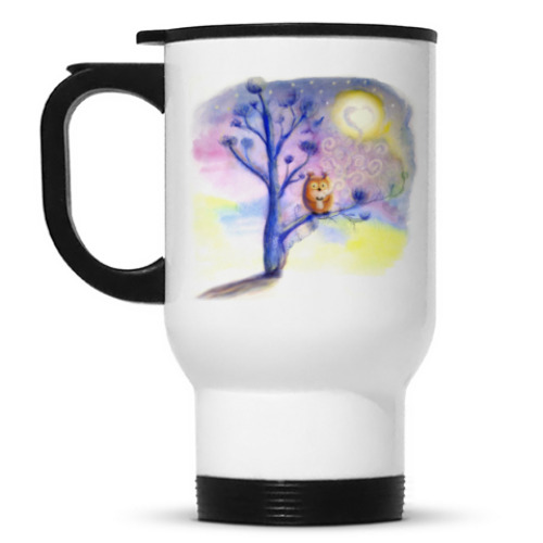 Кружка-термос Сова пьет кофе