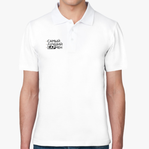 Рубашка поло с принтом Самый лучший бармен