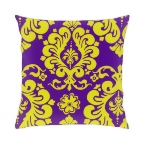 Подушка с принтом Фиолетово-желтое счастье