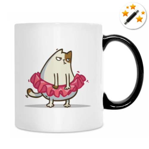 Кружка-хамелеон с принтом Пятничный Котик №1