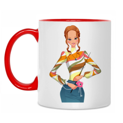 Кружка с принтом Девушка