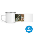 Кружка металлическая белая (круговая запечатка)