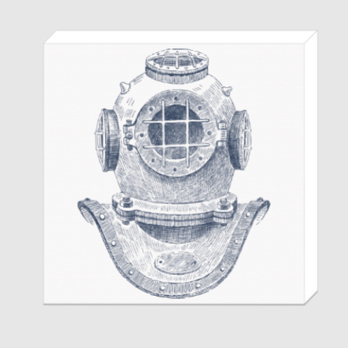 Холст с принтом Море винтаж акваланг