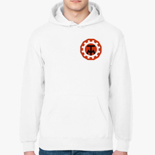 Толстовка худи с принтом Техника молодежи, ТМ, лого, old school