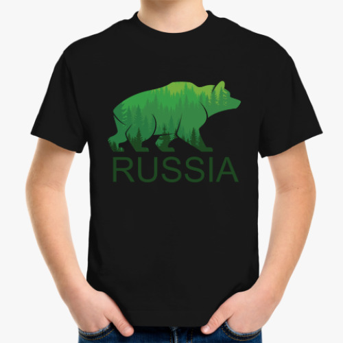 Детская футболка с принтом Россия, Russia
