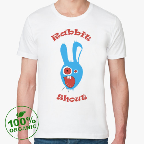 Футболка из органик-хлопка с принтом Rabbit_shout