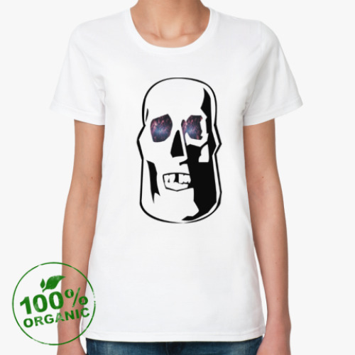 Женская футболка из органик-хлопка с принтом Space Skull