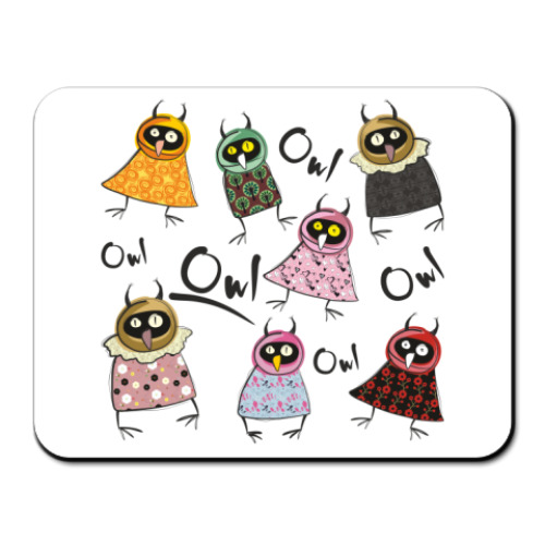 Коврик для мыши с принтом  'Совы'