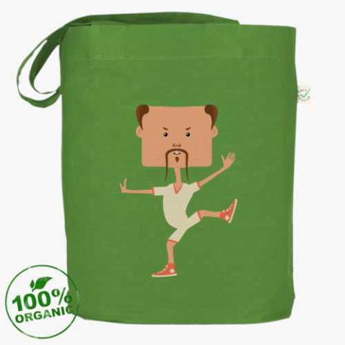 Сумка шоппер Смешной нарисованный каратист