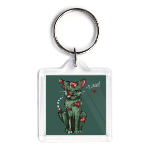 Брелок с принтом Зомби котенок