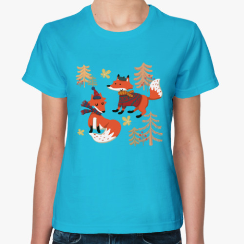 Женская футболка Лисы. Лисья