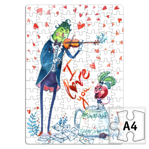 Пазл с принтом Любовь и музыка