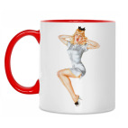 Двухцветная кружка Девушка №1