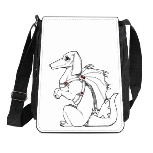 Сумка-планшет Такса-дракон