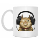 Кот в наушниках
