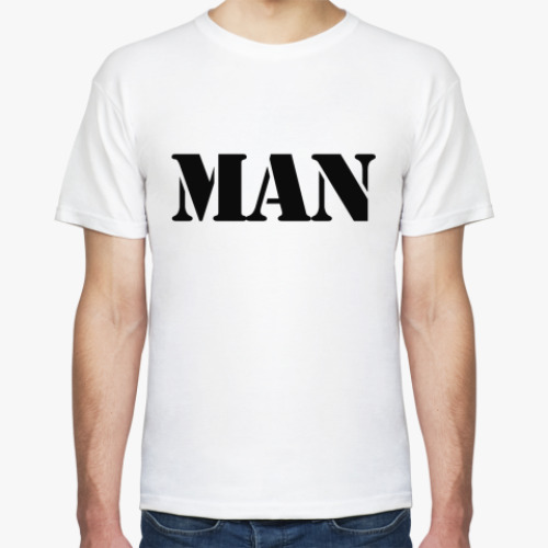 Футболка с принтом  MAN