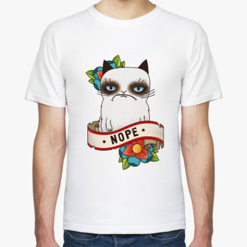 Футболка с принтом Grumpy cat