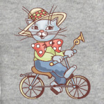 Кот на велосипеде