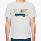 Классическая футболка Пейзаж мотоцикла