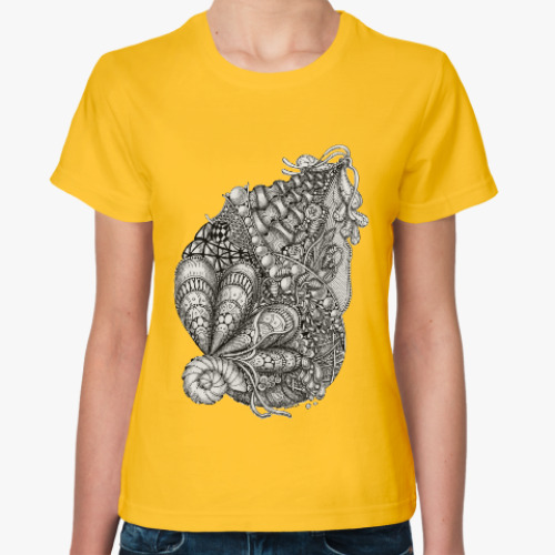 Женская футболка с принтом морская абстракция