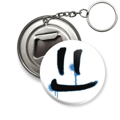 Брелок-открывашка с принтом Улыбка с подтёками
