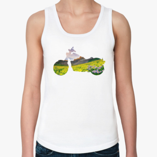 Женская майка с принтом Мотопейзаж
