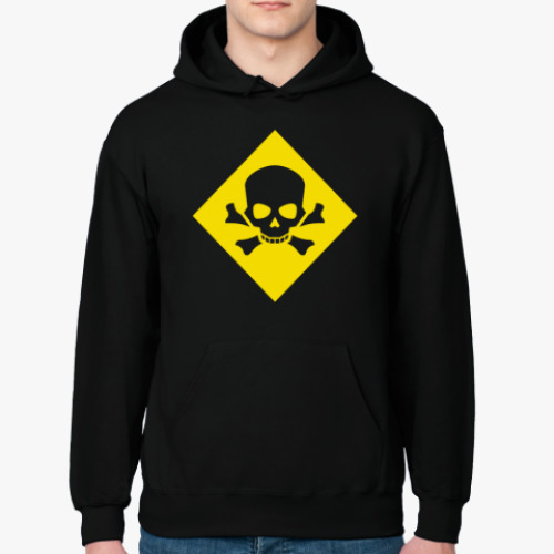 Толстовка худи с принтом Знак опасности