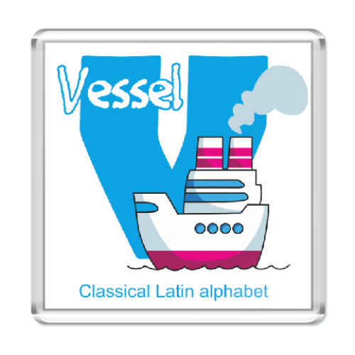 Магнит с принтом Буква V