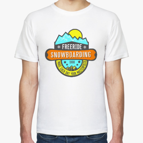 Футболка с принтом Snowboarding Сноуборд