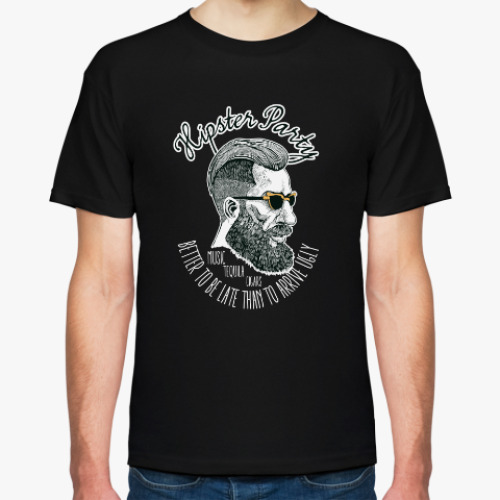 Футболка с принтом Hipster party (хипстер)