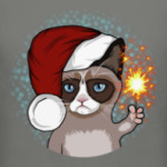 Новогодний грустный кот