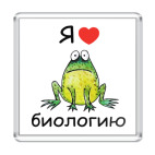 Магнит 6.5 x 6.5 см Я люблю биологию