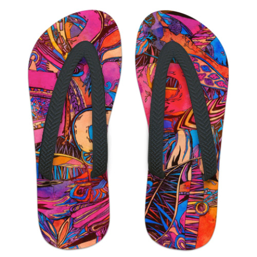 Шлепанцы (сланцы) с принтом Алфавит