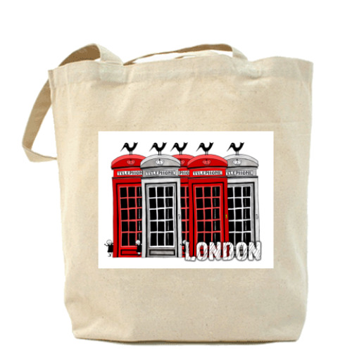 Сумка шоппер с принтом 'Лондон'